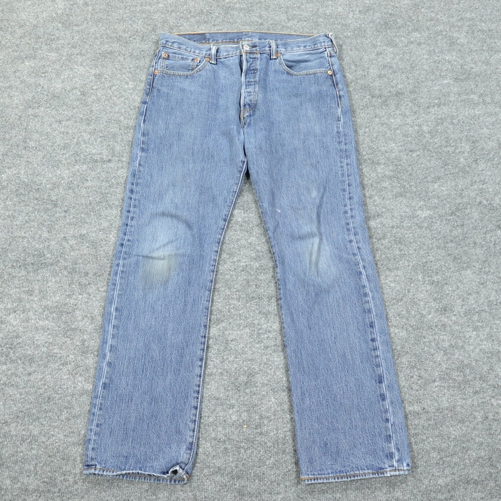 Levi's 501 Jeans Men 34x32 Blue Original Fit Straight Leg Button Fly Medium Wash